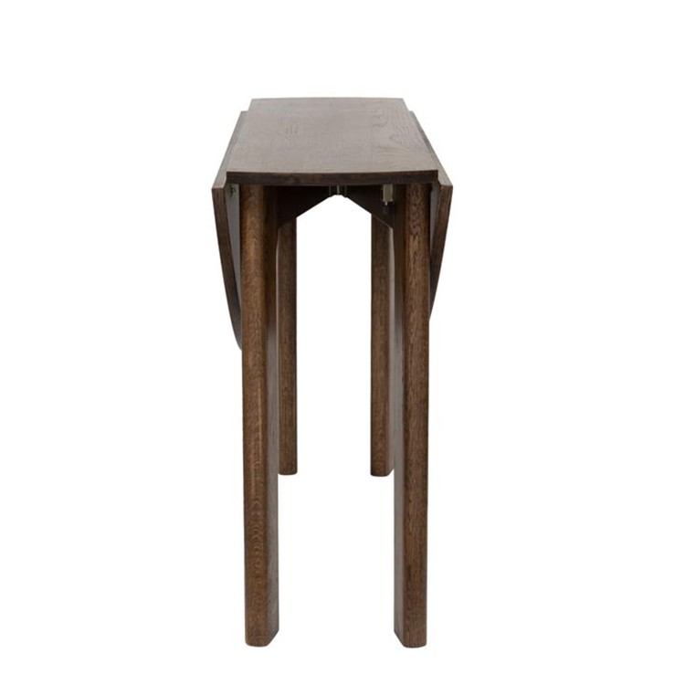 Small Walnut Drop Leaf Extendable Dining Table Set with 2 Upholstered Beige Chairs - Seats 2 - Nell
