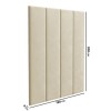 Upholstered Wall-Mounted Headboard Panels in Beige Velvet - King and Super King Size - Neve