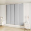 Upholstered Wall-Mounted Headboard Panels in Grey Velvet - King and Super King Size - Neve