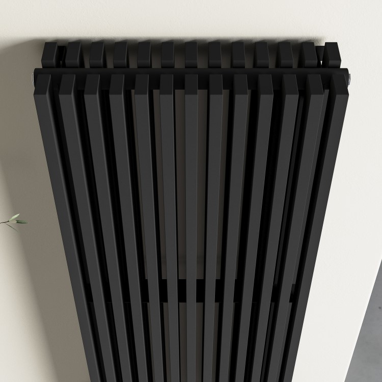 Black Vertical Double Panel Radiator 1200 x 500mm - Nevada