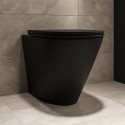 BUN/A1/NEWBTWMB/96475 ONLY OPENED - Matt Black Back to Wall Rimless Toilet with Soft Close Seat - Newport