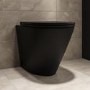 Grade A1 - Matt Black Back to Wall Rimless Toilet with Soft Close Seat - Newport