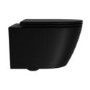 Matt Black Wall Hung Rimless Toilet with Soft Close Seat, Black Glass Sensor Flush Plate, 1168mm Frame & Cistern – Newport