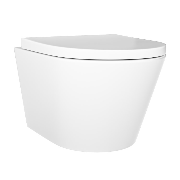 Wall Hung Toilet with Soft Close Toilet Seat, Brushed Bronze Pneumatic Flush Plate, 1168mm Frame & Cistern - Newport
