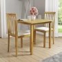 New Haven Small Dining Set with 2 Slatted Chairs in Cream