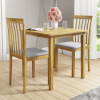 New Haven Dining Set with Small Wood Table &amp; 2 Chairs with Grey Seats