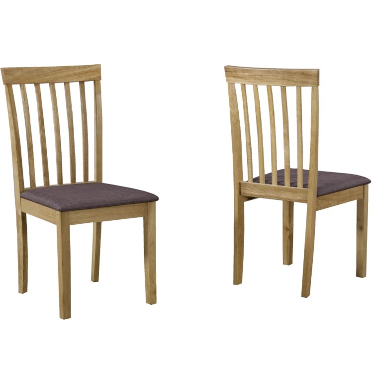 New Haven Dining Set with Small Wood Table & 2 Chairs with Grey Seats