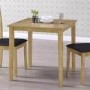 New Haven Solid Oak Dining Table with 2 Grey Velvet Dining Chairs