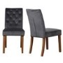 New Haven Solid Oak Dining Table with 2 Grey Velvet Dining Chairs