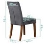 New Haven Solid Oak Dining Table with 2 Grey Velvet Dining Chairs