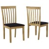 New Haven Light Oak Dining Table with 2 Slatted Back Black Chairs