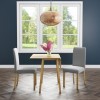 New Haven Drop Leaf Space Saving Dining Set with 2 Grey Fabric Chairs