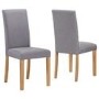 New Haven Oak Dining Set with Small Drop Leaf Table & 2 Grey Fabric Chairs