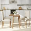 Oak Drop Leaf Dining Table &amp; 2 Cream Velvet Chairs