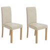 Round Oak Drop Leaf Dining Table &amp; 2 Cream Velvet Chairs - New Haven