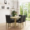 New Haven Oak Extendable Dining Set with 6 Black leather Dining chairs