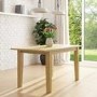 New Haven Oak Extendable Dining Set with 4 Black Leather Dining Chairs