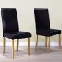 New Haven Oak Extendable Dining Set with 4 Black Leather Dining Chairs