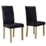 New Haven Oak Extendable Dining Set with 4 Black Leather Dining Chairs