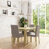 New Haven Oak Extendable Dining Set with 4 Grey Fabric Dining Chairs