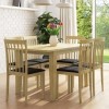 New Haven Oak Extendable Dining Set with 6 Dining Chairs