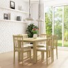 New Haven Set with Oak Extendable Dining Table &amp; 6 Chairs with Cream Seat