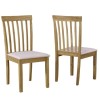 New Haven Oak Extendable Dining Set with 4 Wooden Chairs in Cream Fabric