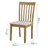 New Haven Oak Extendable Dining Set with 4 Wooden Chairs in Cream Fabric
