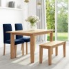 Oak Extendable Dining Table with 2 Chairs &amp; 1 Bench - New Haven