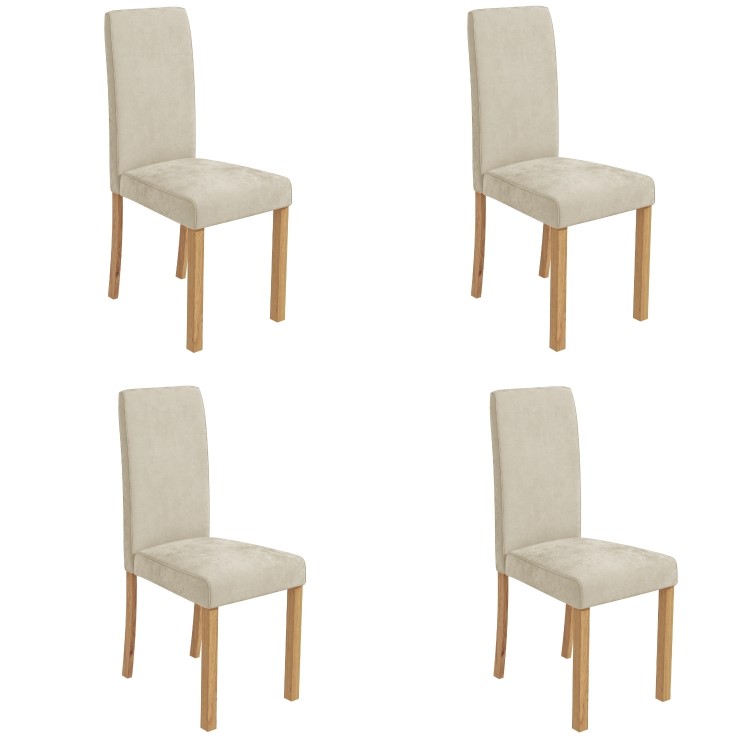 4 New Haven Velvet Cream Dining Chairs