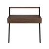 Walnut &amp; Grey Velvet Office Leaning Desk and Chair Set - Nico