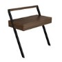 Walnut & Grey Velvet Office Leaning Desk and Chair Set - Nico
