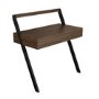 Walnut & Grey Velvet Office Leaning Desk and Chair Set - Nico