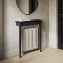 BUN/NOA004/91512 Extra Small & Narrow Black Radiator Cover with Brass Handles -75cm - Noa