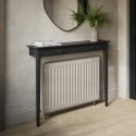 BUN/NOA005/91513 Small & Narrow Black Radiator Cover with Brass Handles -115cm - Noa