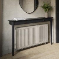 Large Black Radiator Cover Black With Brass Handles - 150cm - Noa Large Black Radiator Cover Black With Brass Handles - 150cm - Noa