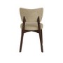 Set of 2 Beige Faux Leather Dining Chairs with Walnut Legs - Greta