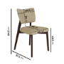 Set of 2 Beige Faux Leather Dining Chairs with Walnut Legs - Greta