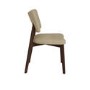 Set of 2 Beige Faux Leather Dining Chairs with Walnut Legs - Greta