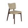 Set of 2 Beige Faux Leather Dining Chairs with Walnut Legs - Greta