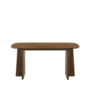 Walnut Dining Table Set with 4 Beige Upholstered Dining Chairs - Seats 4 - Noor
