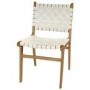Round Solid Oak Glass Top Dining Table with 4 Cream Faux Leather Dining Chairs - Nori