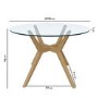 Round Glass Dining Table Set with 4 Burnt Orange Fabric Chairs - Seats 4 - Nori