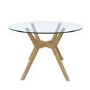 Round Glass Dining Table Set with 4 Burnt Orange Fabric Chairs - Seats 4 - Nori