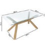 Glass Dining Table Set with 4 Cream Faux Leather Chairs - Seats 4 - Nori