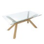 Glass Dining Table Set with 4 Cream Faux Leather Chairs - Seats 4 - Nori