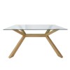 Glass Dining Table Set with 4 Cream Faux Leather Chairs - Seats 4 - Nori