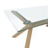 Glass Dining Table Set with 4 Cream Faux Leather Chairs - Seats 4 - Nori