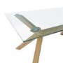 Glass Dining Table Set with 4 Cream Faux Leather Chairs - Seats 4 - Nori