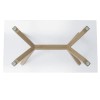 Glass Dining Table Set with 4 Cream Faux Leather Chairs - Seats 4 - Nori